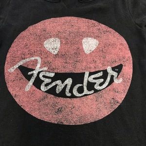 Lucky Brand Fender Smiley Face Long Sleeve Shirt